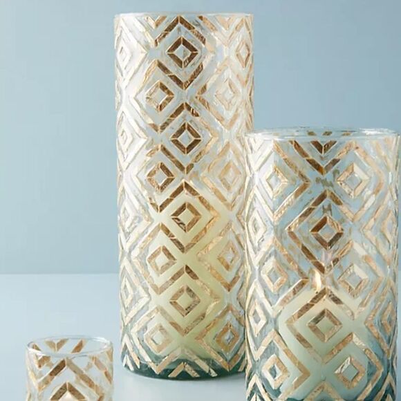 ANTHROPOLOGIE Herringbone Capiz Vessel - Picture 1 of 5